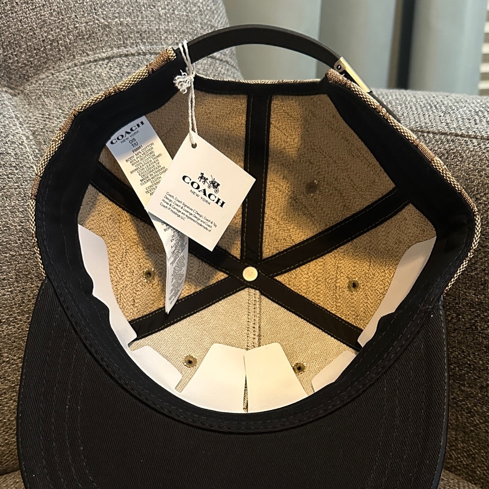 Coach Tan and Black Logo Cap - Picture 3 of 7